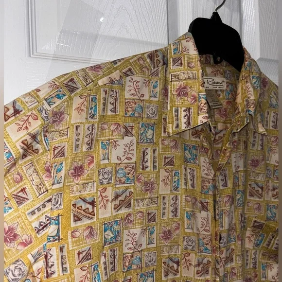 TORI RICHARD Short Sleeve Button Down Sz L​​ - Picture 2 of 5